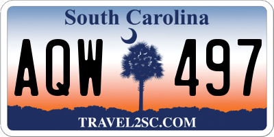 SC license plate AQW497