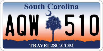 SC license plate AQW510
