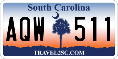 SC license plate AQW511