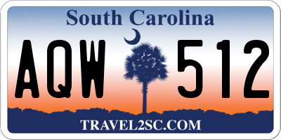 SC license plate AQW512