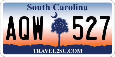 SC license plate AQW527