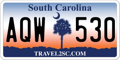SC license plate AQW530