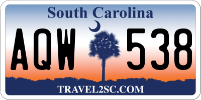 SC license plate AQW538