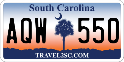SC license plate AQW550
