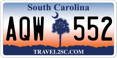 SC license plate AQW552