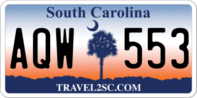 SC license plate AQW553