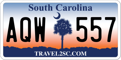 SC license plate AQW557