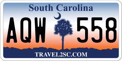 SC license plate AQW558