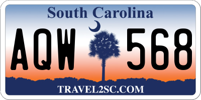 SC license plate AQW568