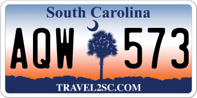 SC license plate AQW573