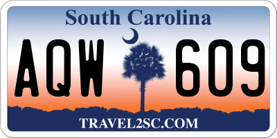 SC license plate AQW609