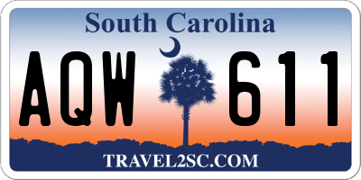 SC license plate AQW611