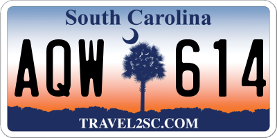 SC license plate AQW614