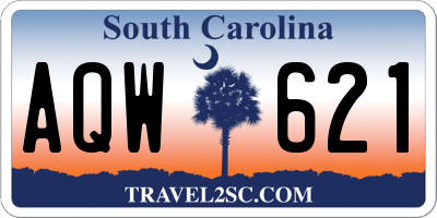 SC license plate AQW621