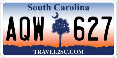 SC license plate AQW627