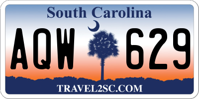 SC license plate AQW629
