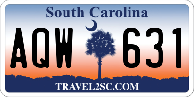 SC license plate AQW631