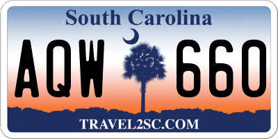 SC license plate AQW660