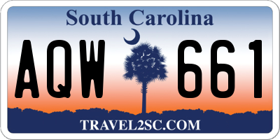 SC license plate AQW661