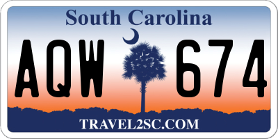 SC license plate AQW674