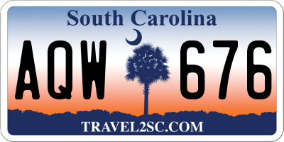 SC license plate AQW676