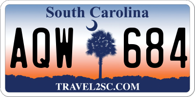 SC license plate AQW684