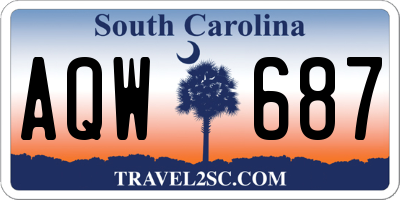 SC license plate AQW687