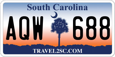 SC license plate AQW688