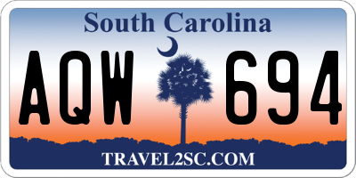 SC license plate AQW694