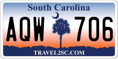 SC license plate AQW706