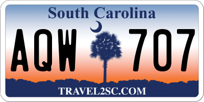 SC license plate AQW707