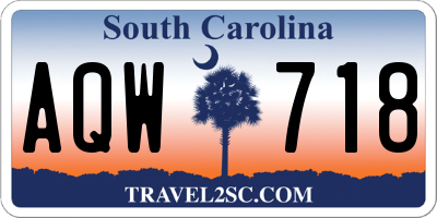 SC license plate AQW718