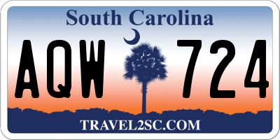 SC license plate AQW724