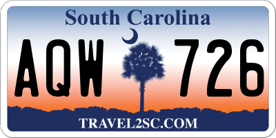 SC license plate AQW726
