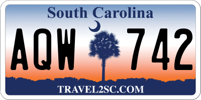 SC license plate AQW742