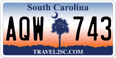 SC license plate AQW743