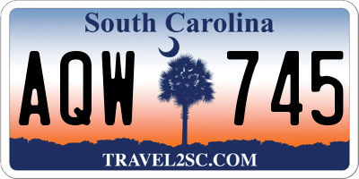 SC license plate AQW745