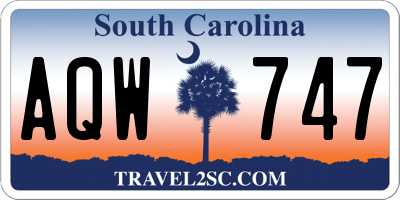 SC license plate AQW747