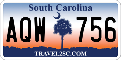 SC license plate AQW756