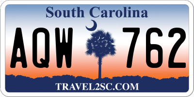 SC license plate AQW762