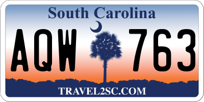 SC license plate AQW763