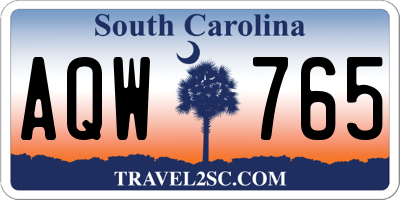 SC license plate AQW765
