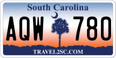 SC license plate AQW780