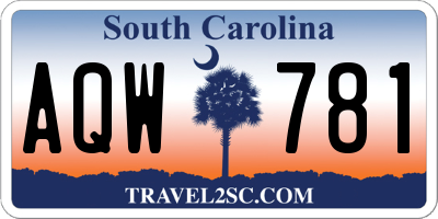 SC license plate AQW781