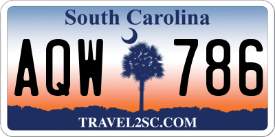 SC license plate AQW786