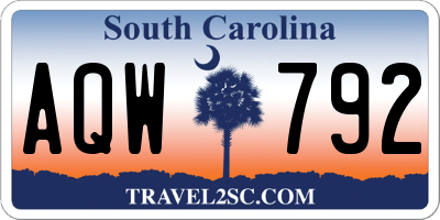 SC license plate AQW792