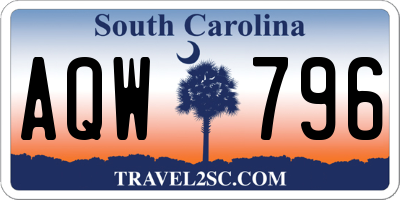 SC license plate AQW796