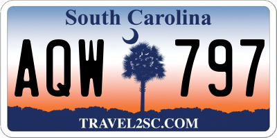 SC license plate AQW797