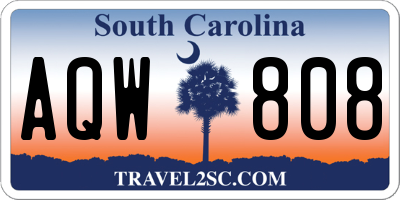 SC license plate AQW808