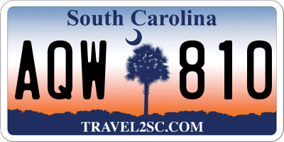 SC license plate AQW810